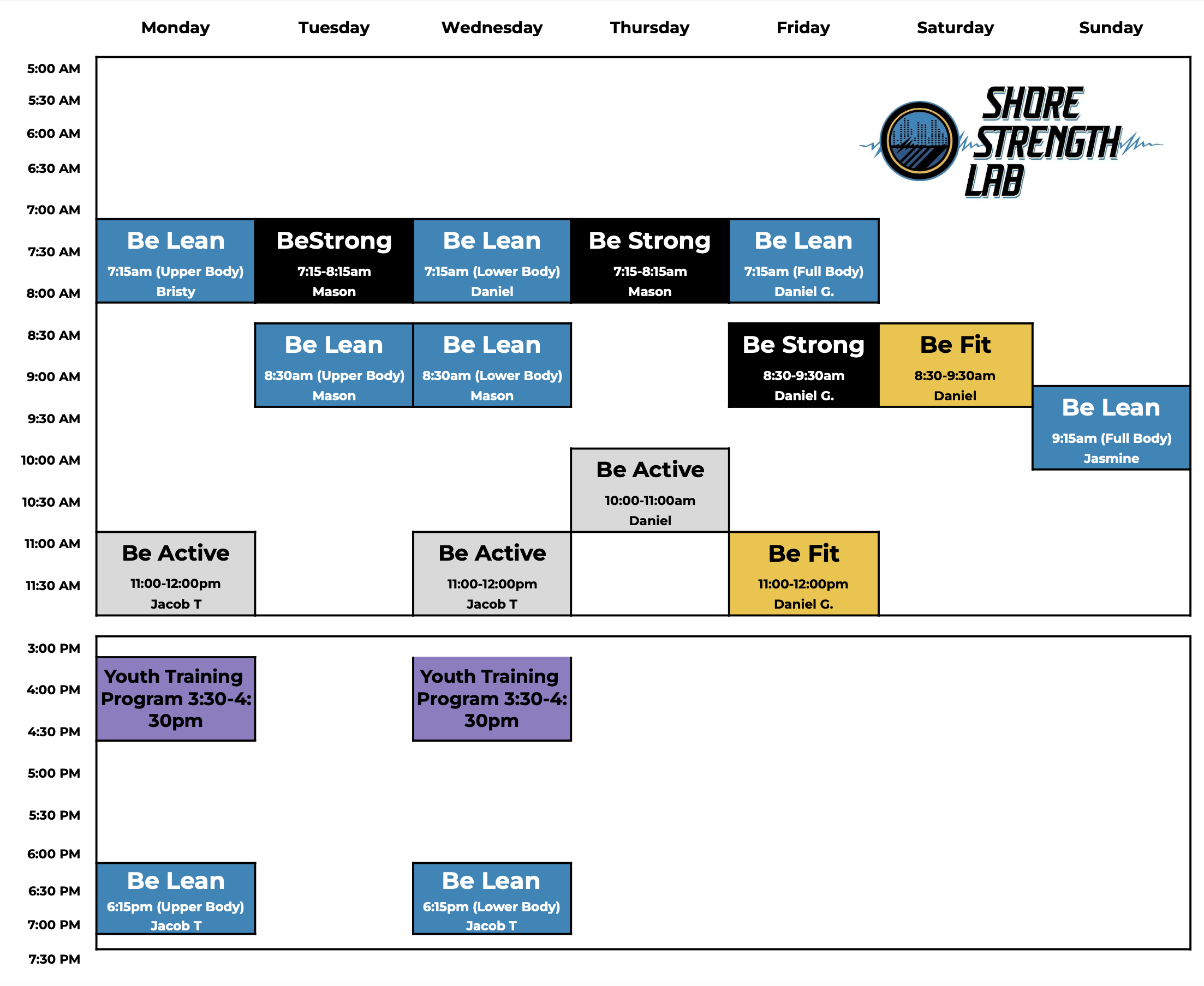 2024 SSL Spring Schedule