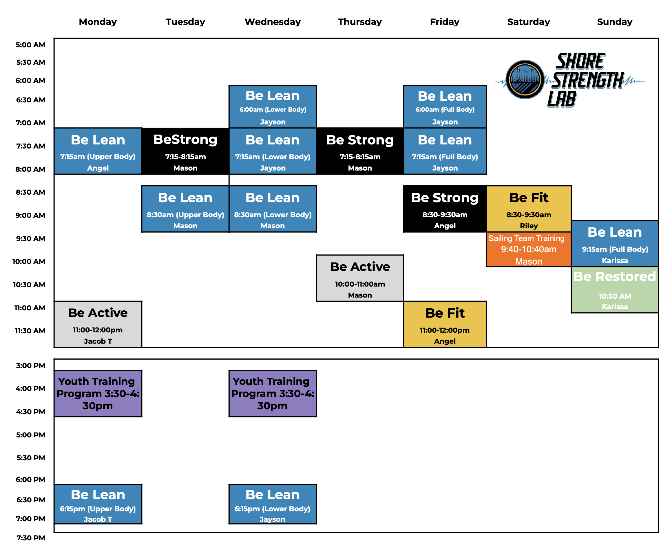 SSL Schedule - 2026 Fall Schedule 2025 SSL Summer Schedule